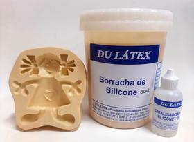 Borracha de Silicone para moldes e formas 1kg - Cor Ocre + Catalisador 25gr. - Du latex