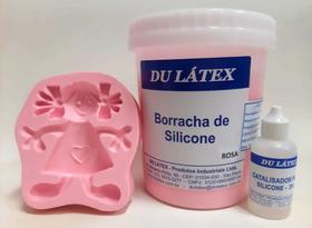 Borracha de Silicone para moldes e formas 1kg - Cor Rosa + Catalisador 25gr.