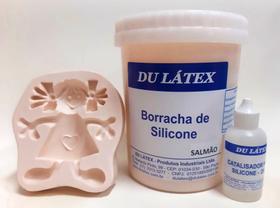 Borracha de Silicone para moldes e formas 1kg - Cor Salmão + Catalisador 25gr. - Du latex