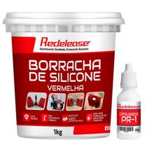 Borracha De Silicone Vermelha Rígida para Fundição Com Catalisador (1,050 Kg) Borracha De Silicone Vermelha Rígida para Fundição Com Catalisador (1,050 Kg)