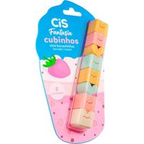 Borracha Decorada CIS Cubinhos - 2 Modelos, 4 Cores