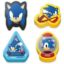 Borracha Decorada Sonic com Formas Sortidas Caixa com 12