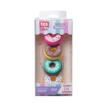 Borracha donuts holic fofurices - c/4 un - tris Borracha donuts holic fofurices - c/4 un - tris