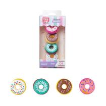 Borracha Donuts Holic Fofurices - Com 4 Un Coloridas - Tris Borracha Donuts Holic Fofurices - Com 4 Un Coloridas - Tris