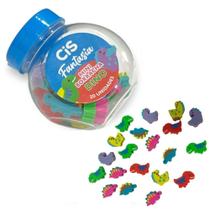 Borracha Escolar Cis Dinossaurinho Fantasia Pote com 20 borrachinha