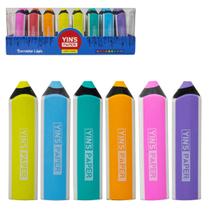 Borracha Escolar em Formato de Lápis Cores Sortidas Colorido Yins Paper Unitário ou Caixa com 24 Borrachas
