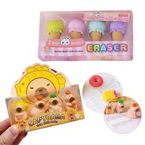 Borracha Escolar Kawaii Kit Com 8 Capivara E Formatos Sortidos
