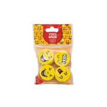 Borracha escolar ponteira emoticons yins paper com 4 pecas