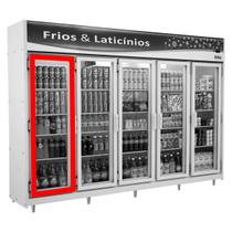 Borracha Expositora Vertical Frilux 3 Portas De Vidro 51x145