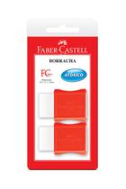 Borracha Faber-Castell Max Branca Capa Plástica Vermelha com 2 Unidades Borracha Faber-Castell Max Branca Capa Plástica Vermelha com 2 Unidades