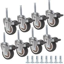 Borracha giratória Caster Wheels JGJC de 2 polegadas com freio, pacote com 8 Borracha giratória Caster Wheels JGJC de 2 polegadas com freio, pacote com 8