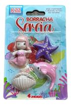 Borracha Kaz Escolar 4 Kits Sereia,concha,estrela E Golfinho