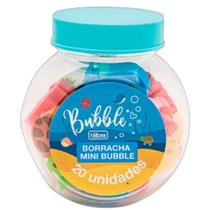 Borracha Mini Bubble Pote com 20 Unidades Tilibra