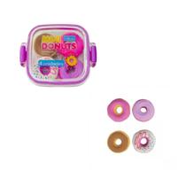 Borracha Mini Donuts Lancheira Tilibra Caixa Com 04 Unidades