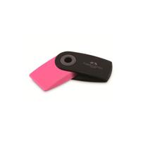 Borracha Mini Sleeve Black Neon Rosa - Faber Castell - Faber-Castell