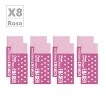 Borracha PENTEL Hi-Polymer Color Kit c/ 8 Unidades - Rosa