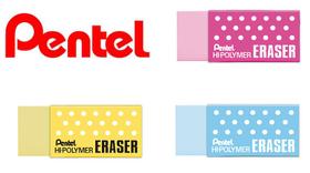 Borracha Pentel Hi-polymer Eraser Colors Kit com 3 unidades