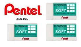 Borracha Pentel Hi-polymer Soft - Zes-08e - Com 3 Unidades