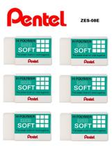 Borracha Pentel Hi-polymer Soft - ZES-08E - Com 6 Unidades Borracha Pentel Hi-polymer Soft - ZES-08E - Com 6 Unidades