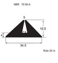 Borracha Perfil CB Triangulo Forma Pre Modado 34,5 x 16,5 x 5 ( Venda Em Metro ) - Ibc