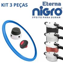 Borracha + Pino + Valvula Kit 3 Peça Reparo Eterna Nigro 3, 4.5 e 6L Panela Pressao Borracha + Pino + Valvula Kit 3 Peça Reparo Eterna Nigro 3, 4.5 e 6L Panela Pressao