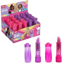 Borracha retrátil com formato de batom barbie - tris Borracha retrátil com formato de batom barbie - tris