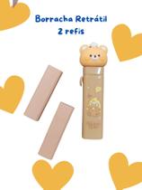 Borracha retratil com refil material escolar volta as aulas papelaria presente natal