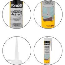 Borracha Silicone Transparente 256G Acético Vonder