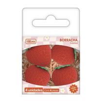 Borracha Tilibra Be Berry Morango com Aroma Frutado em Formato de Morango Rosa