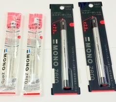 Borracha Tombow Mono Zero Kit com 2 Apagadores e 4 Refis Ponta 2,3 mm