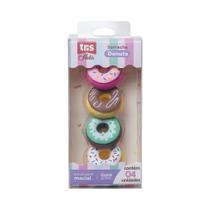 Borracha Tris Holic Donuts - Conjunto com 4 Unidades Fofas e Desmontáveis