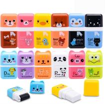 Borrachas de lápis Sooez, pacote com 12, fofas com estojo de limpeza