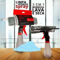 Borrifador Limpa vidros - 3 em 1- limpa ,borrifa e seca -Powermaid