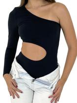 Bory Body Feminino Manga Longa Mula Manca Recorte Vazado com Fecho Bory Body Feminino Manga Longa Mula Manca Recorte Vazado com Fecho