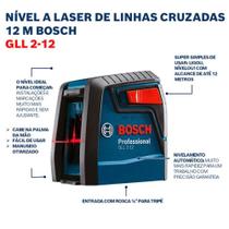 Bosch Nível Laser GLL 212 alcance 12m com suporte e bolsa de proteção