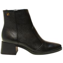 Bota Adulto Feminino Couro Pegada Bico Redondo Ajuste Zíper