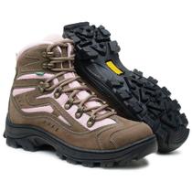 Bota Adventure Cano Alto Amazônia Cinza-Rosa