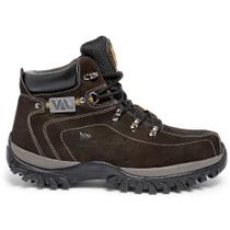 Bota Adventure Coturno Couro Trekking Reforçado Confortável Macio Casual Trilha Acampamento