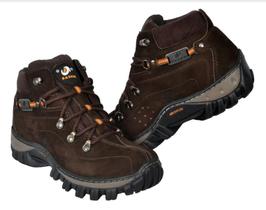 Bota Adventure Coturno Saiph Palmilha em Gel Couro Nobuck Marrom