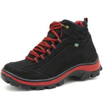 Bota Adventure Couro Atron Shoes - 019 - Preto e Vermelho