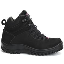 Bota Adventure Couro Feminina Nobuck Cadarço Cano Médio Bota Adventure Couro Feminina Nobuck Cadarço Cano Médio