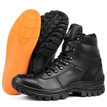 Bota Adventure em Couro Motociclismo Protetor Masculina - Preto