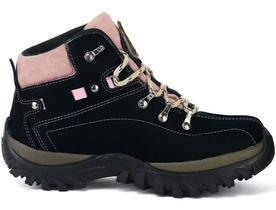 Bota Adventure Feminina Colarinho Rosa Espumado Confortável ref 100