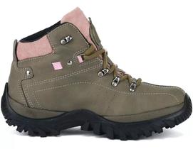 Bota Adventure Feminina Colarinho Rosa Espumado Confortável ref 100