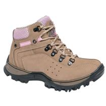 Bota Adventure Feminina Trilha Rapel De Couro Com Palmilhas de Gel PU Sola Colada e Costurada