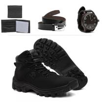 Bota Adventure, Relogio, Cinto Social e Carteira: Estilo e Aventura em Um Só Conjunto