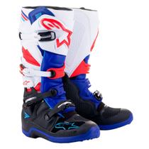 Bota Alpinestar Tech 7 Preto Azul Escuro Vermelho Branco