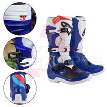 Bota Alpinestars Tech 3 Motocross Azul Branco Vermelho