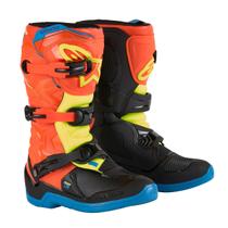 Bota Alpinestars Tech 3 S Jovem Laranja Azul Amarelo Fluo