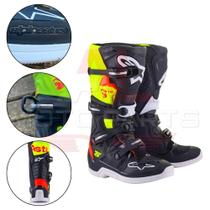 Bota Alpinestars Tech 5 Motocross Preto Amarelo Fluor